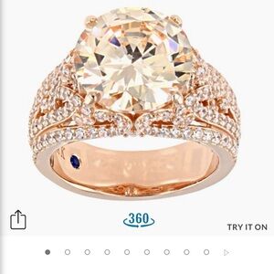 Radiant Rose Gold and Crystal Ring